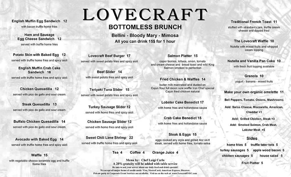 Lovecraft Menu